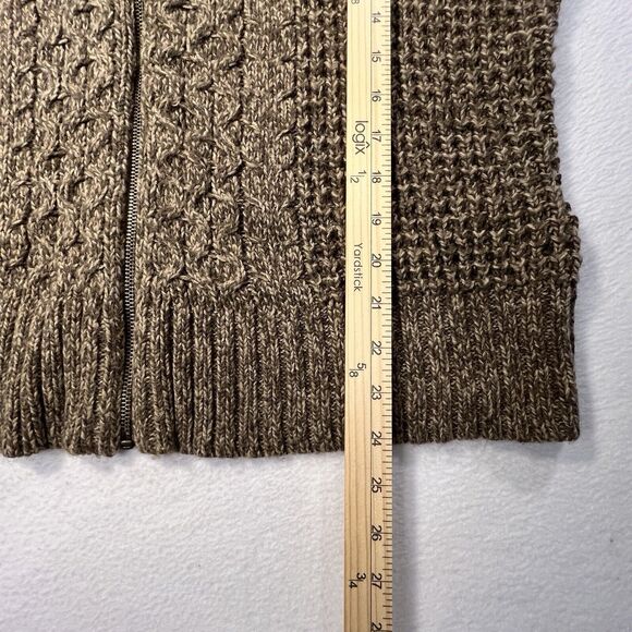 St. John's Bay Women's Knit Sweater Size XL Chunky Zip Front Long Sleeves Brown - Picture 6 of 13